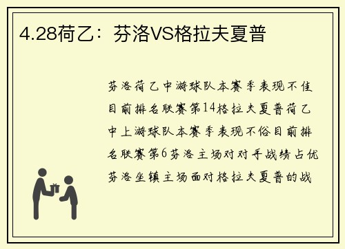 4.28荷乙：芬洛VS格拉夫夏普